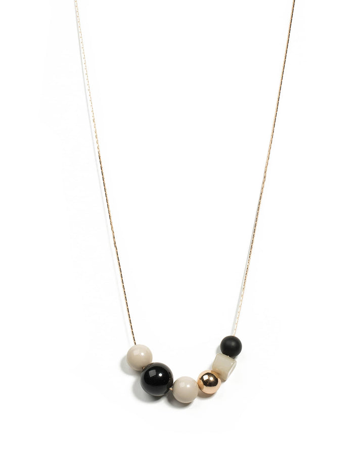 Colette by Colette Hayman Multi Colour Gold Tone Gradual Ball And Beaded Statement Necklace