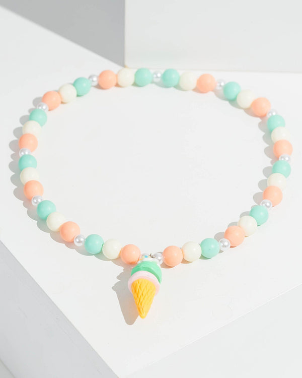 Colette by Colette Hayman Multi Colour Ice Cream Pendant Beaded Necklace
