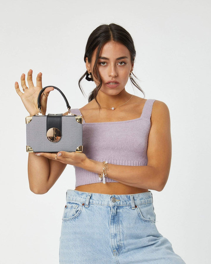 Multi Colour Kendall Check Trunk Bag | Clutch Bags
