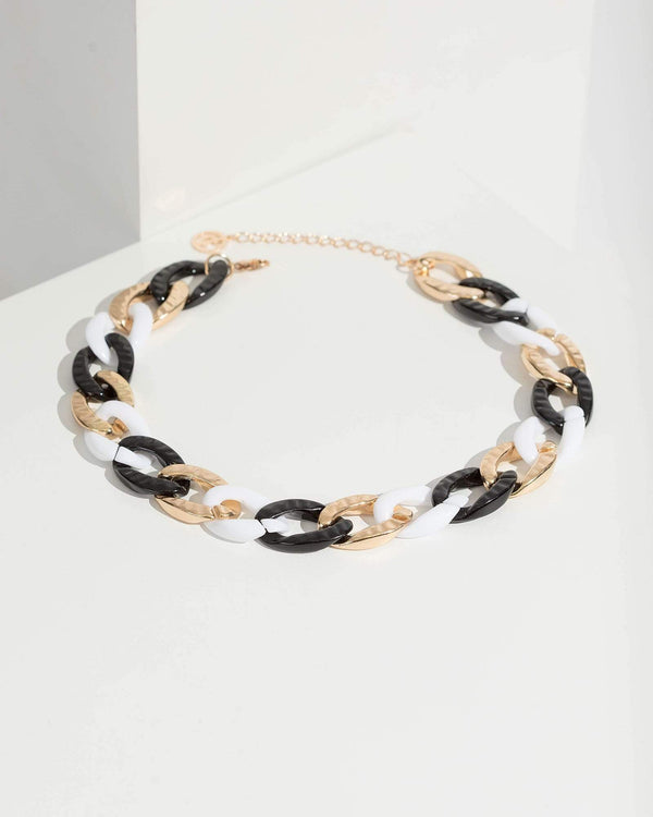 Multi Colour Large Chain Link Necklace | Necklaces
