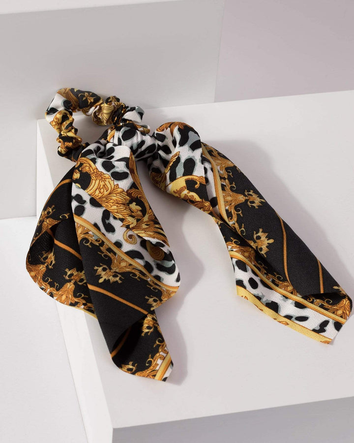 Multi Colour Leopard And Baroque Print Hair Tie | Accessories