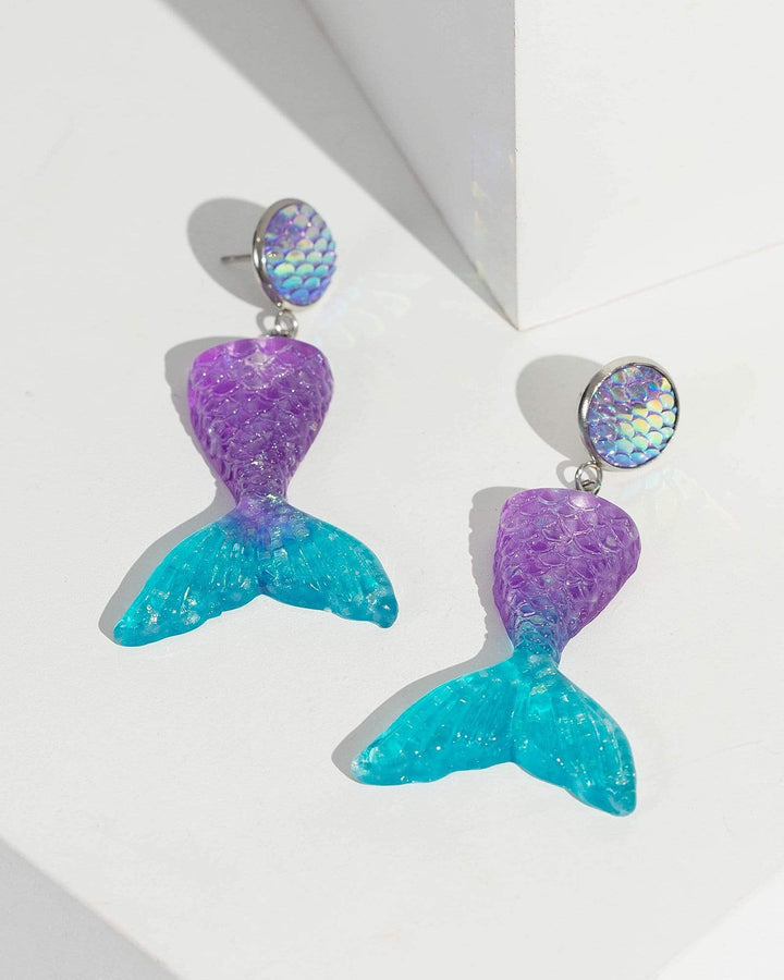 Multi Colour Mermaid Tail Drop Earrings | Earrings