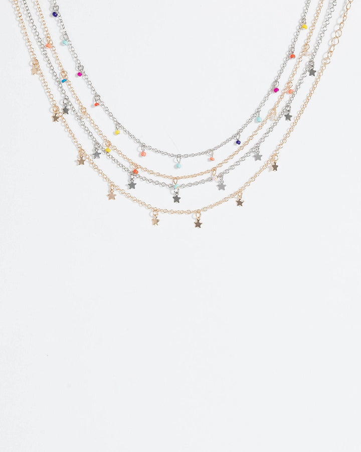 Colette by Colette Hayman Multi Colour Mini Star Mixed Metal Necklace