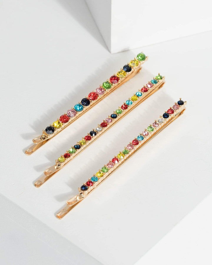 Multi Colour Mixed Crystal Slides | Hair Accessories