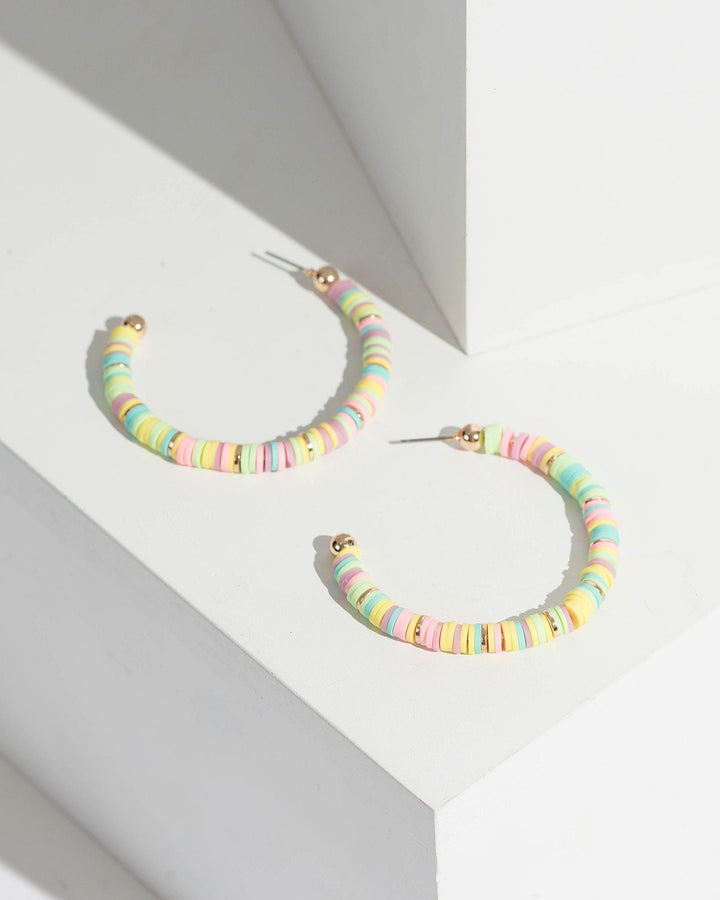 Multi Colour Multi Beaded Detail Hoop Earrings | Earrings