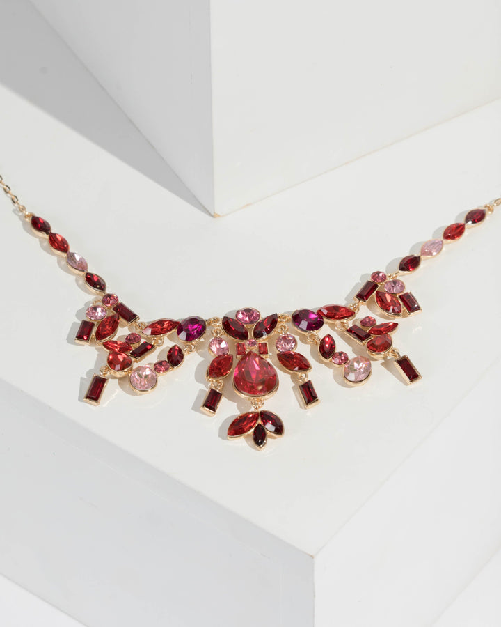 Multi Colour Multi Crystal Cluster Drop Necklace | Necklaces