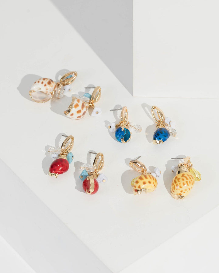 Multi Colour Multi Pack Shell Drop Earrings | Earrings
