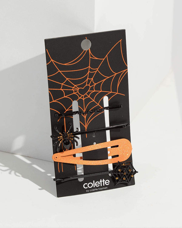 Multi Colour Multi Pack Spider And Cobweb Hair Slides | Hair Accessories