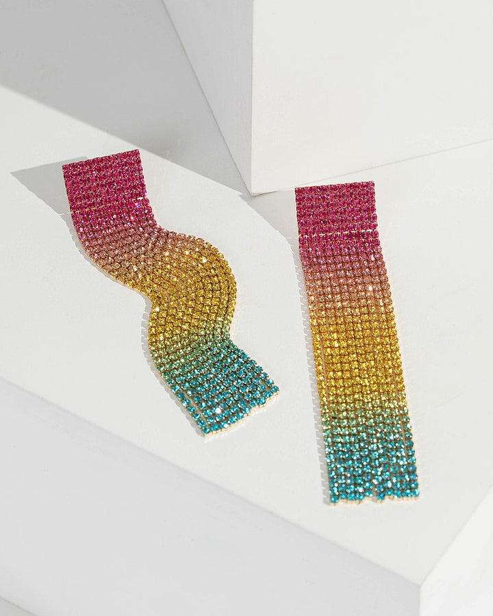 Multi Colour Ombre Cup Chain Tassel Earrings | Earrings
