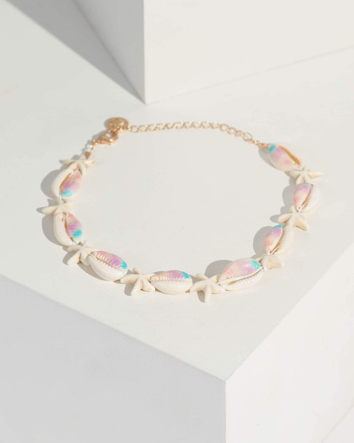 Colette by Colette Hayman Multi Colour Painted Shell Choker Necklace