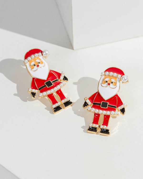 Colette by Colette Hayman Multi Colour Pearl Santa Detail Drop Earrings