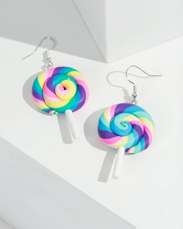 Multi Colour Rainbow Lollipop Drop Earrings | Earrings