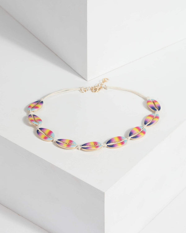 Multi Colour Rainbow Sea Side Choker Necklace | Chokers