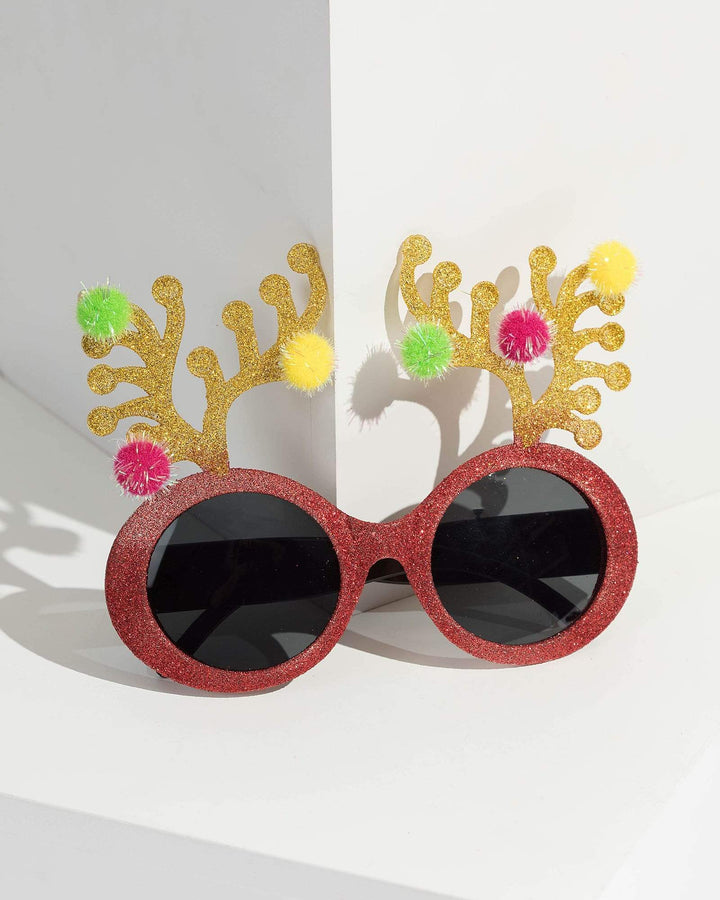 Multi Colour Reindeer Novelty Glasses | Accessories