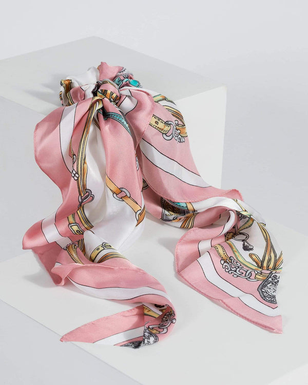 Multi Colour Rope Print Scarf Scrunchie | Accessories