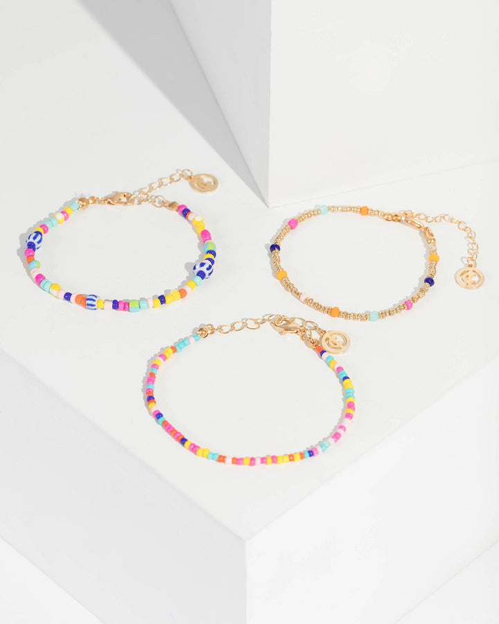 Multi Colour Round Bead Multi Pack Bracelets | Wristwear