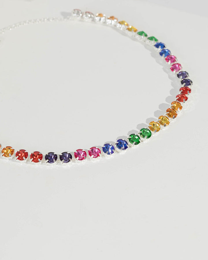 Multi Colour Round Crystal Necklace | Necklaces