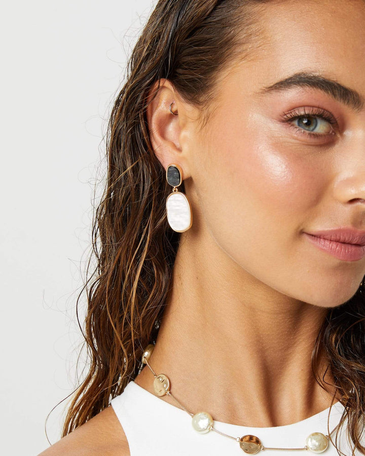 Multi Colour Small And Large Stone Detail Drop Earrings | Earrings