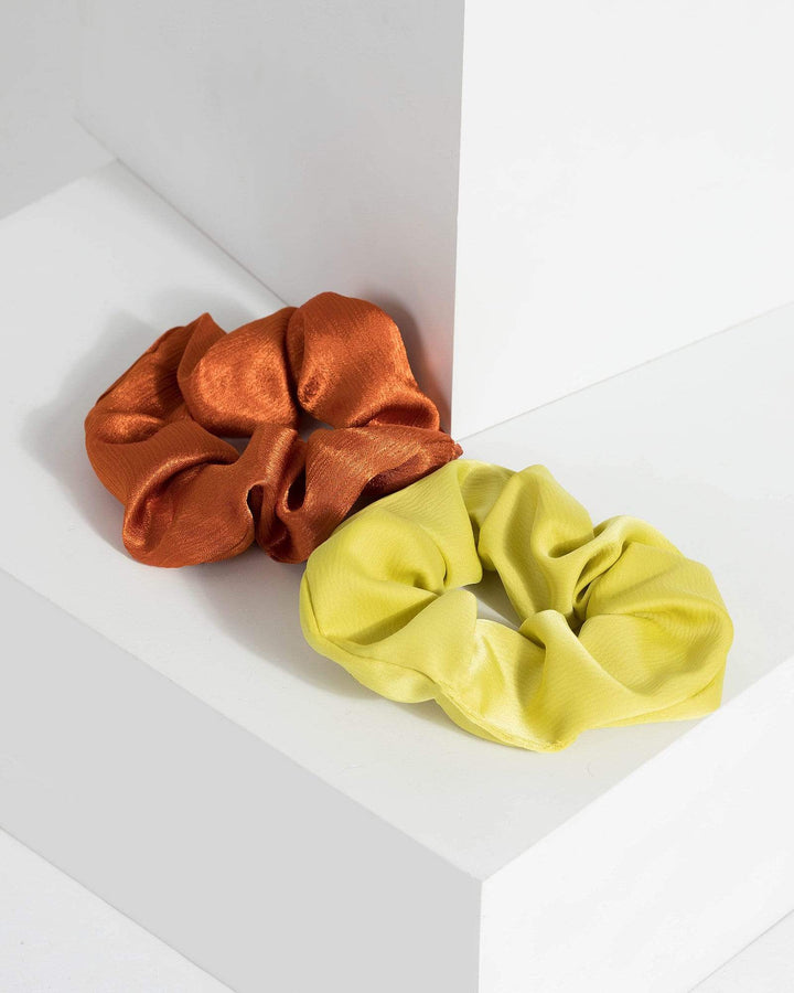 Multi Colour Smooth Scrunchie Set | Accessories
