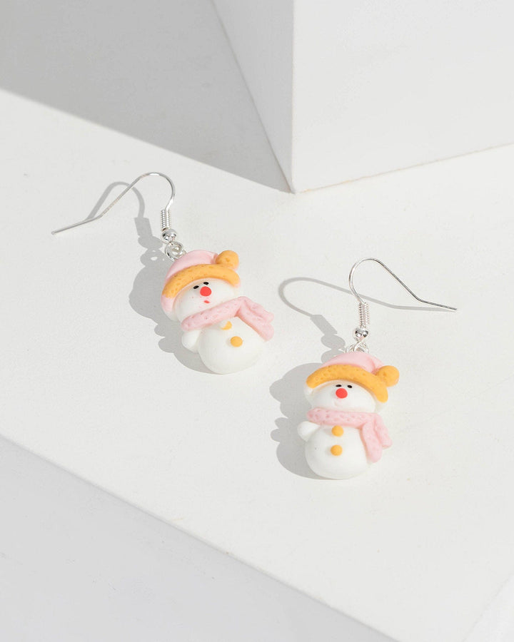 Multi Colour Snowman Drop Earrings | Earrings