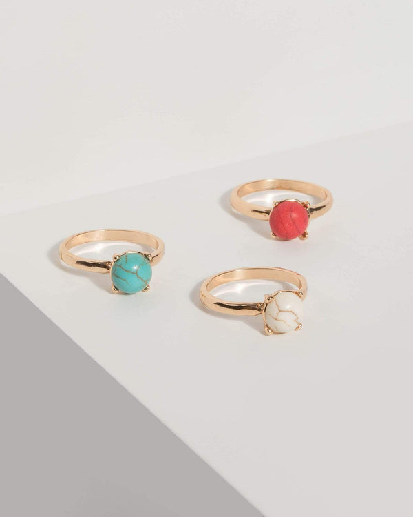 Multi Colour Stone Ring Set | Rings