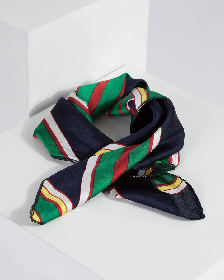 Multi Colour Stripe Print Headscarf | Accessories
