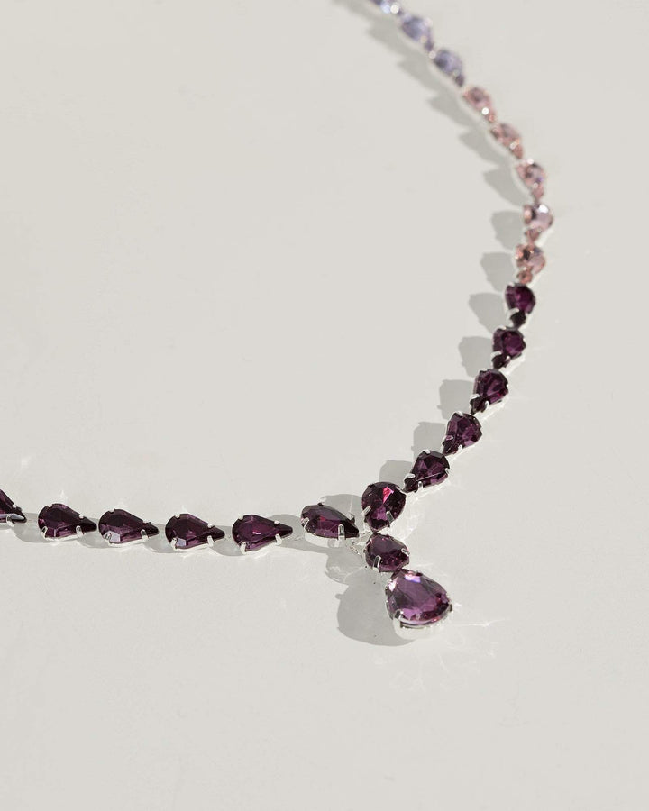 Multi Colour Teardrop Crystal Necklace | Necklaces