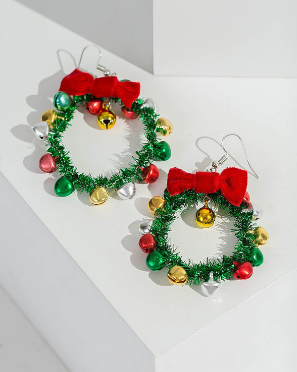 Colette by Colette Hayman Multi Colour Tinsel Wreath Hook Drop Earrings