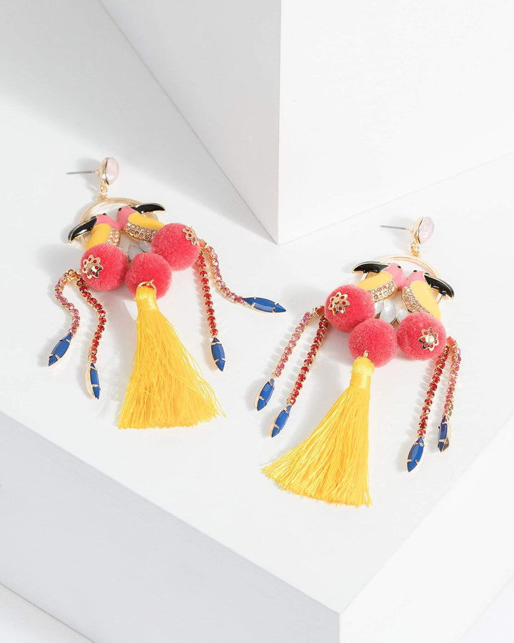 Colette by Colette Hayman Multi Colour Toucan Statement Drop Earrings