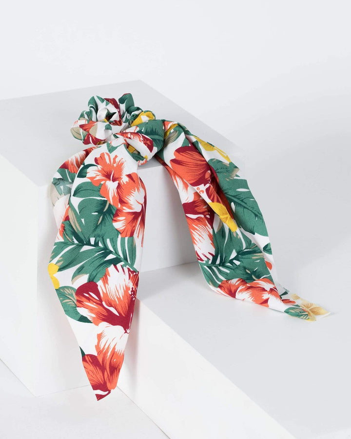 Multi Colour Tropical Flower And Leaf Hair Tie | Accessories