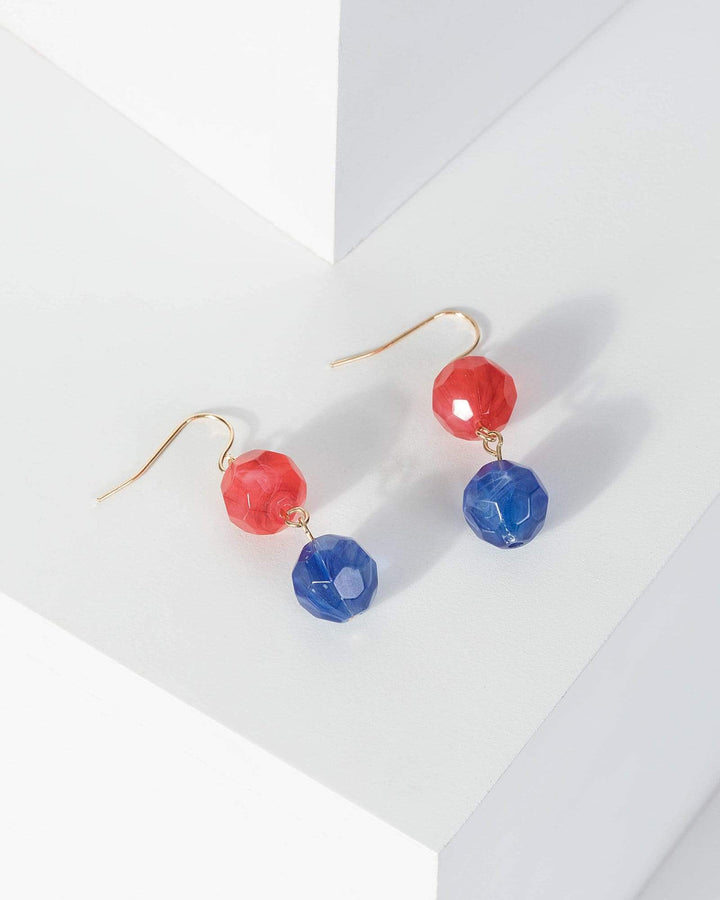 Multi Colour Two Tone Beaded Earrings | Earrings