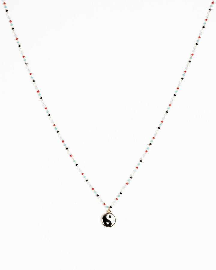 Multi Colour Yin Yang Multi Bead Necklace | Necklaces