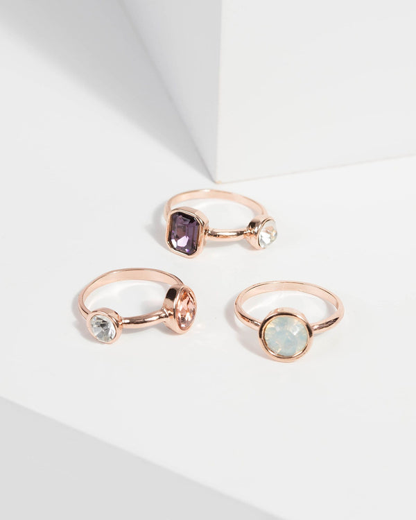 Multi Coloured Stone Ring Set | Rings
