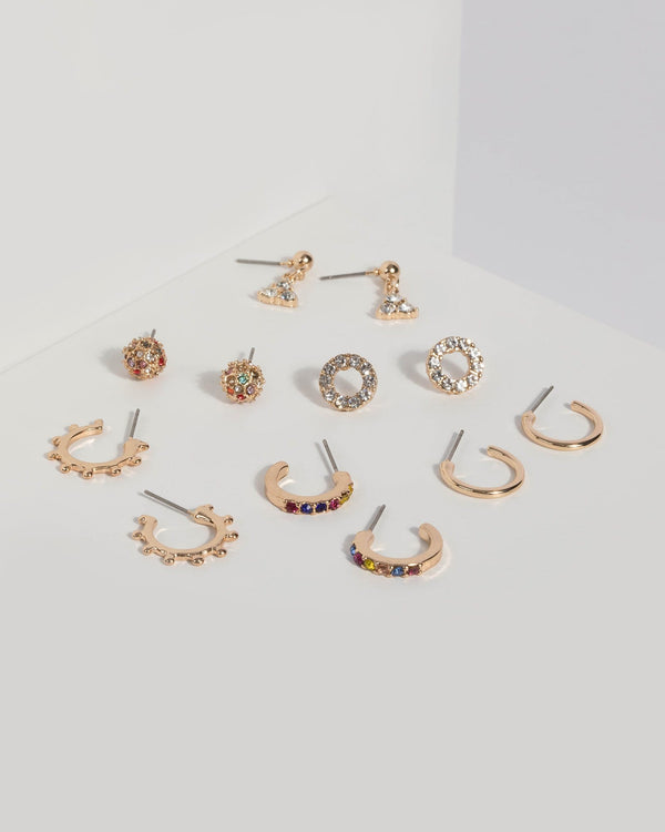 Multi Diamante Mini Hoop Earrings | Earrings