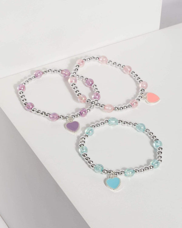 Multi Glitter Hearts Multi Bracelet | Wristwear