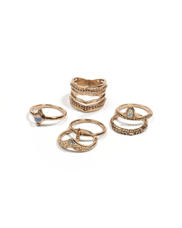 Multi Gold Layer Ring Stack - Large | Rings