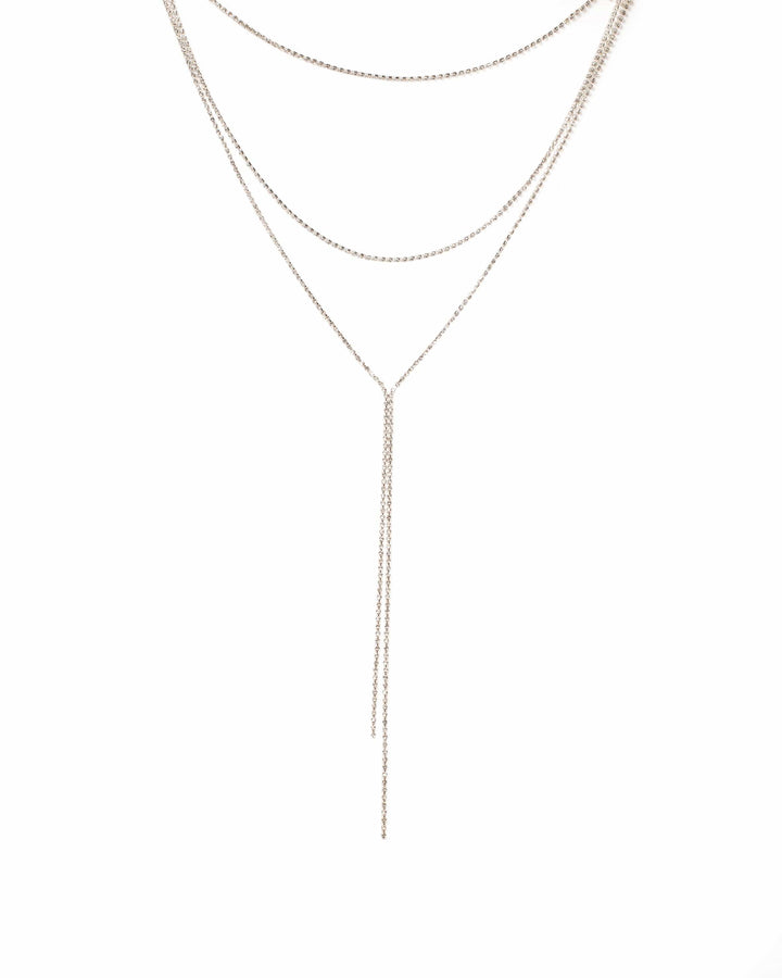 Colette by Colette Hayman Multi Row Diamante Lariat Necklace