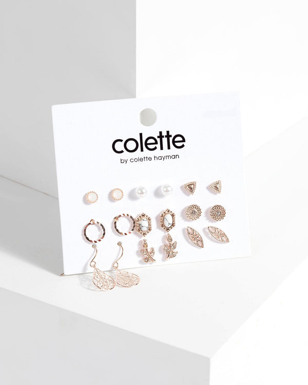 Colette by Colette Hayman Multi Stone And Metal Earring Pack