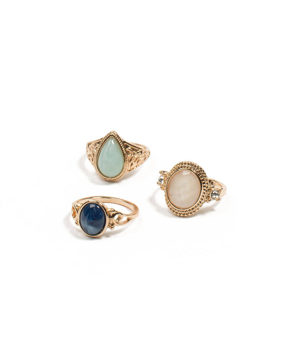 Colette by Colette Hayman Multi Stone Cocktail Ring Pack - Large
