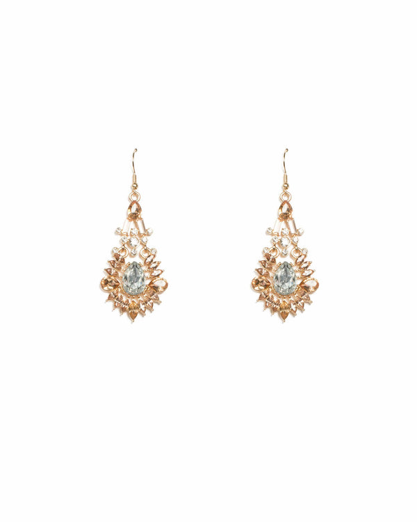 Colette by Colette Hayman Multi Stone Drop Gold Earrings