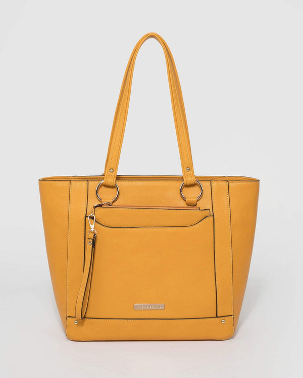 Mustard Adalee Tote Bag | Tote Bags