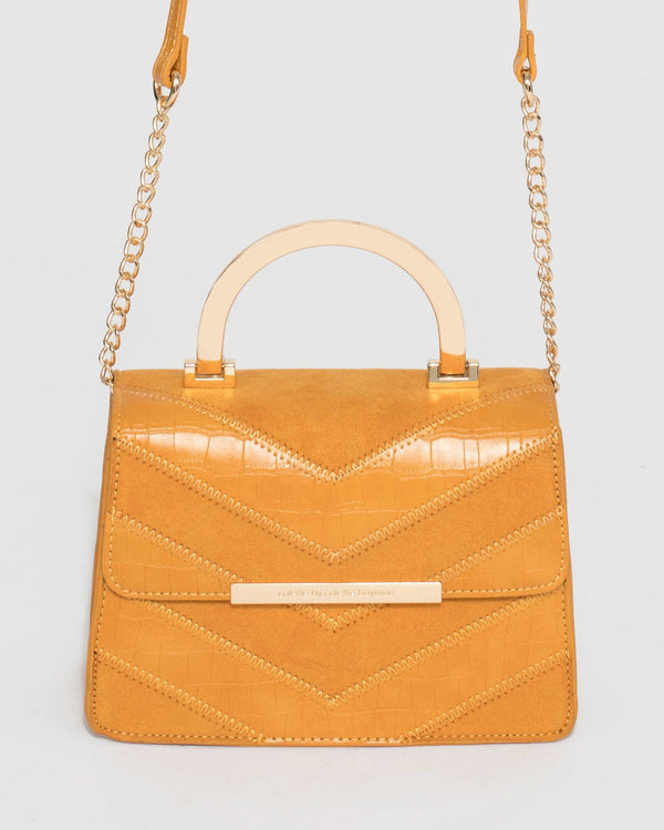 Mustard Almira Arrow Tote Bag | Crossbody Bags