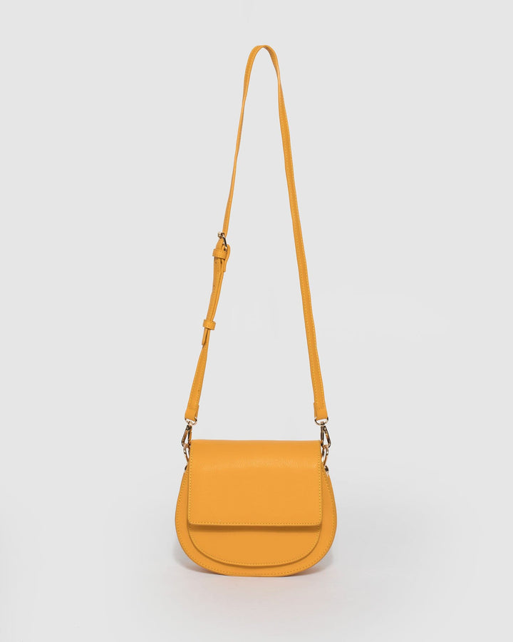 Mustard Halsey Saddle Bag | Crossbody Bags