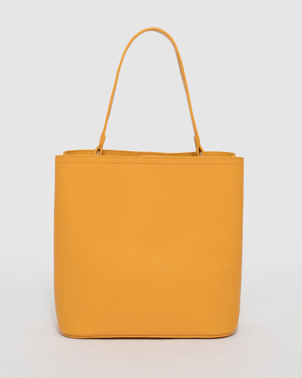 Mustard Melanie Medium Bucket Bag | Bucket Bags