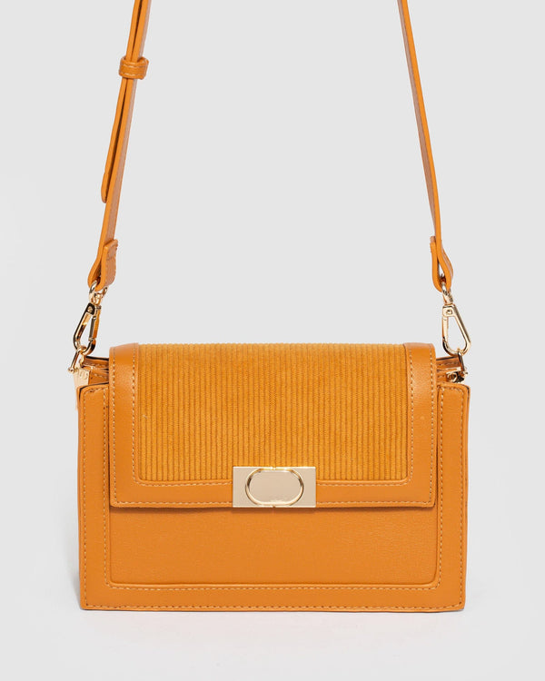 Mustard Racquell Lock Crossbody Bag | Crossbody Bags