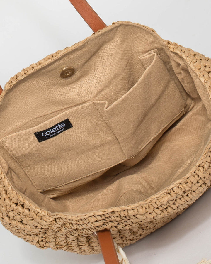 Colette by Colette Hayman Natural Akira Round Tassel Shoulder Bag