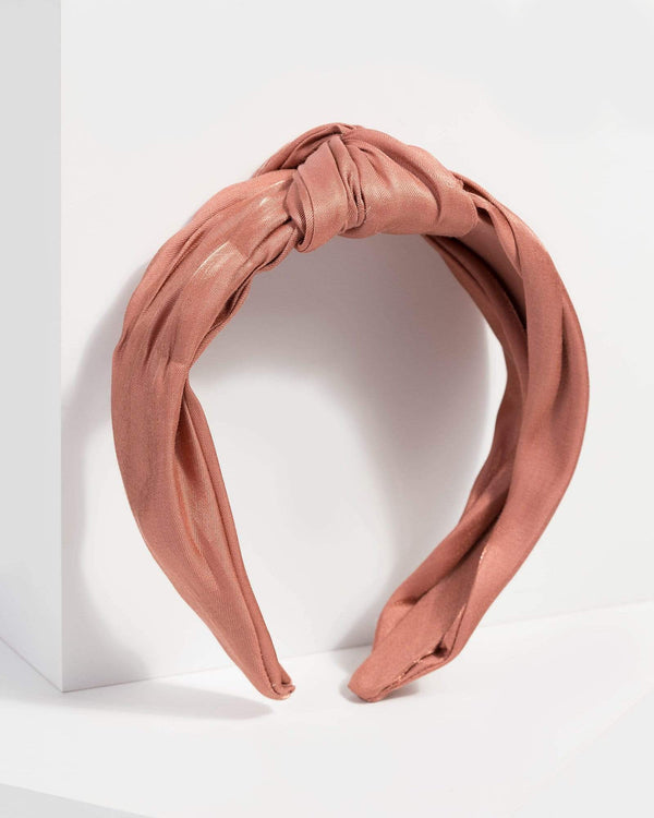 Natural and Tan Knotted Satin Headband | Hair Accessories