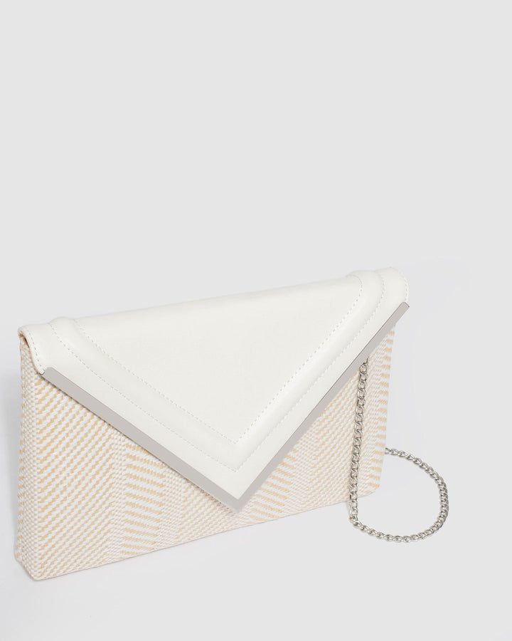 Colette by Colette Hayman Natural and White Adelia Clutch Bag