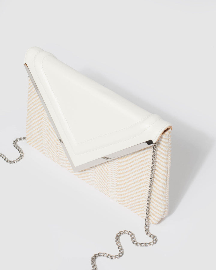 Colette by Colette Hayman Natural and White Adelia Clutch Bag