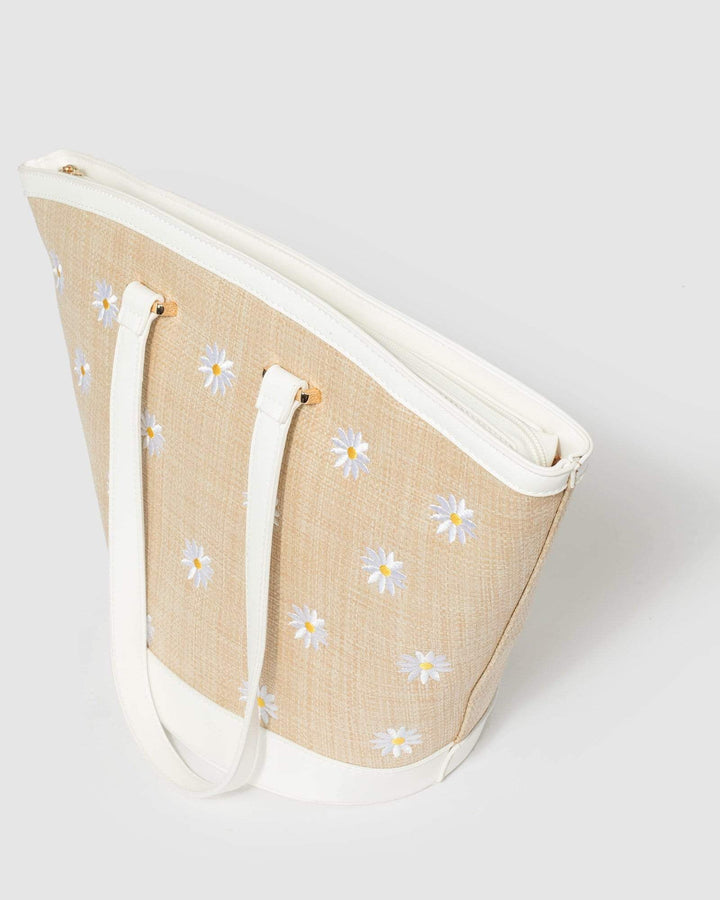 Colette by Colette Hayman Natural Daisy Wide Tote Bag
